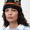 Beanie in wool, alpaca and mohair blend Black