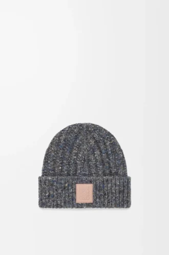 Beanie in wool and cashmere blend Grey/Blue Melange
