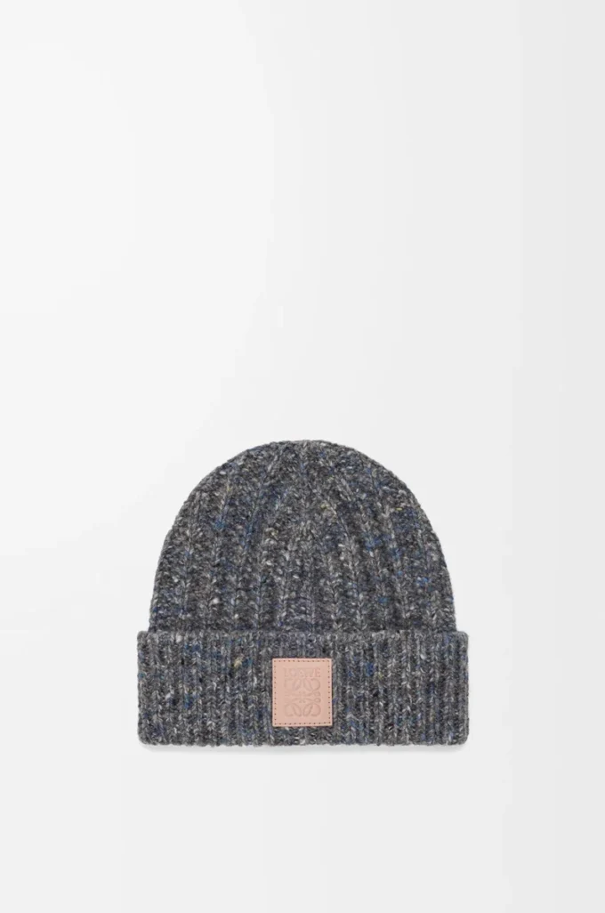 Beanie in wool and cashmere blend Grey/Blue Melange