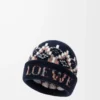 Beanie in wool blend Navy/Multicolor