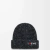 Beanie in wool, silk and alpaca blend Black Melange Beanie in wool, silk and alpaca blend Black Melange