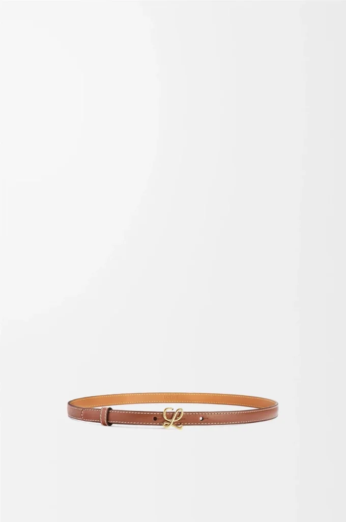 Belt in smooth calfskin Tan/Gold Belt in smooth calfskin Tan/Gold