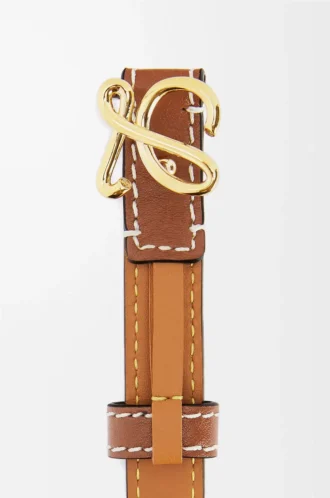 Belt in smooth calfskin Tan/Gold
