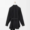 Belted blouse in silk Black Belted blouse in silk Black