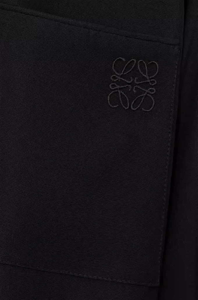 Belted blouse in silk Black Belted blouse in silk Black