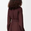 Belted blouse in silk Burgundy