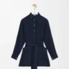 Belted blouse in silk Navy Blue Belted blouse in silk Navy Blue