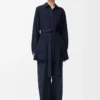 Belted blouse in silk Navy Blue Belted blouse in silk Navy Blue