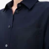 Belted blouse in silk Navy Blue Belted blouse in silk Navy Blue