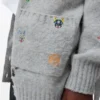 Belted cardigan in wool Grey/Multicolor Belted cardigan in wool Grey/Multicolor