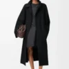 Belted coat in wool and cashmere Black Belted coat in wool and cashmere Black