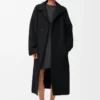 Belted coat in wool and cashmere Black Belted coat in wool and cashmere Black