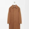 Belted coat in wool Camel/Brown Belted coat in wool Camel/Brown