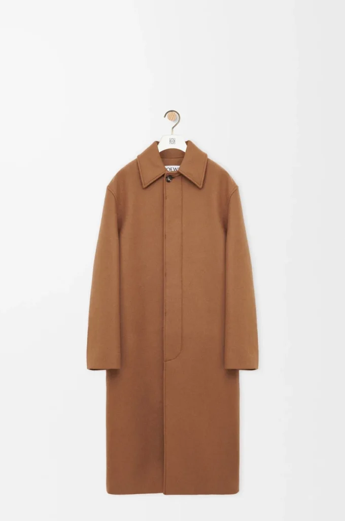 Belted coat in wool Camel/Brown Belted coat in wool Camel/Brown