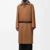 Belted coat in wool Camel/Brown Belted coat in wool Camel/Brown