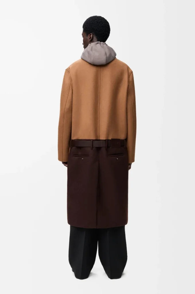 Belted coat in wool Camel/Brown Belted coat in wool Camel/Brown