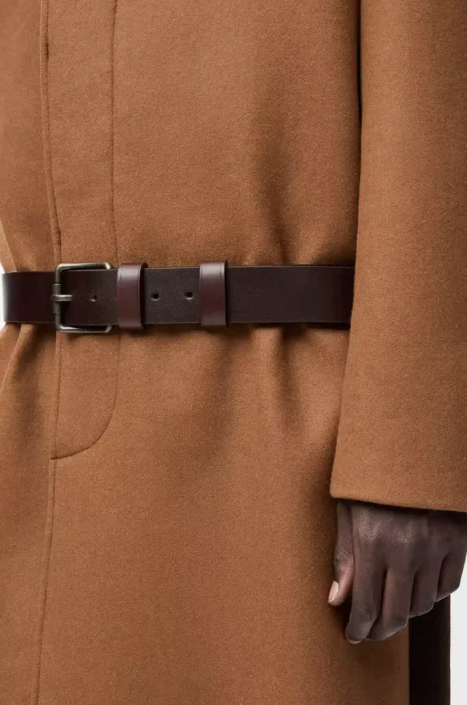 Belted coat in wool Camel/Brown Belted coat in wool Camel/Brown