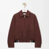 Belted jacket in cotton and silk Coffee Belted jacket in cotton and silk Coffee