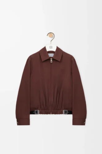 Belted jacket in cotton and silk Coffee