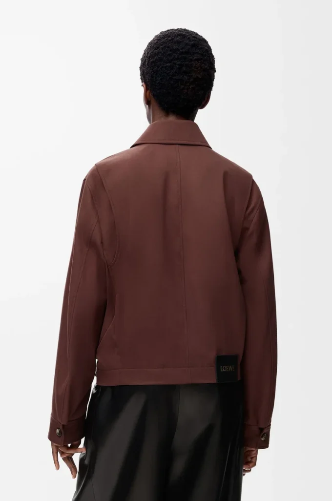 Belted jacket in cotton and silk Coffee Belted jacket in cotton and silk Coffee