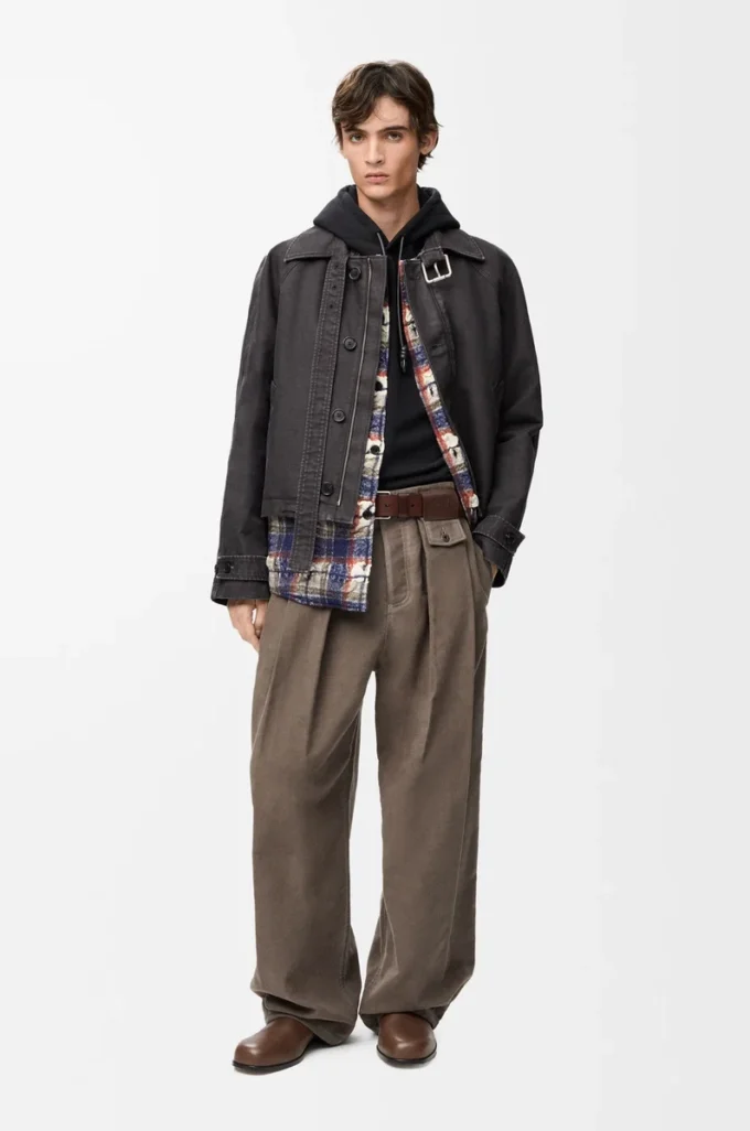 Belted jacket in cotton Anthracite