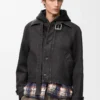 Belted jacket in cotton Anthracite