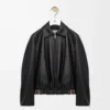Belted jacket in nappa lambskin Black Belted jacket in nappa lambskin Black