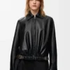 Belted jacket in nappa lambskin Black Belted jacket in nappa lambskin Black