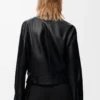Belted jacket in nappa lambskin Black Belted jacket in nappa lambskin Black