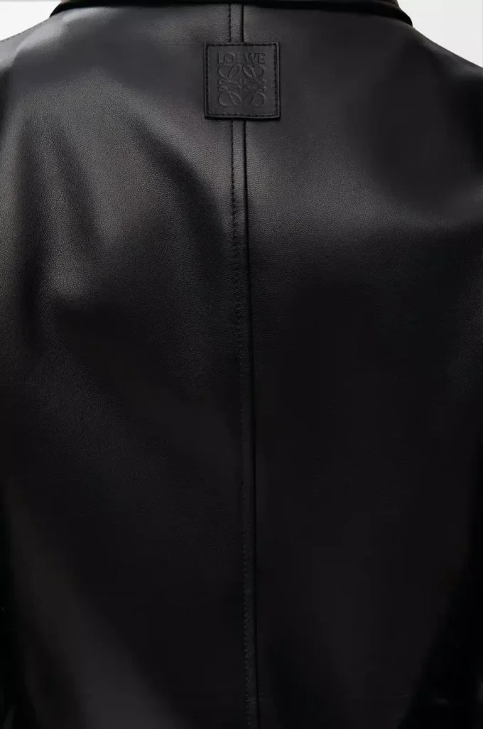 Belted jacket in nappa lambskin Black Belted jacket in nappa lambskin Black