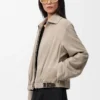 Belted jacket in suede goatskin Dark Beige Belted jacket in suede goatskin Dark Beige