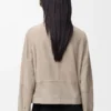 Belted jacket in suede goatskin Dark Beige Belted jacket in suede goatskin Dark Beige