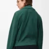 Belted jacket in suede goatskin Green Belted jacket in suede goatskin Green