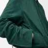 Belted jacket in suede goatskin Green Belted jacket in suede goatskin Green