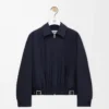 Belted jacket in wool and silk Navy Blue Belted jacket in wool and silk Navy Blue