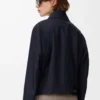 Belted jacket in wool and silk Navy Blue Belted jacket in wool and silk Navy Blue
