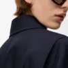 Belted jacket in wool and silk Navy Blue Belted jacket in wool and silk Navy Blue