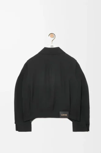 Belted jacket in wool Black
