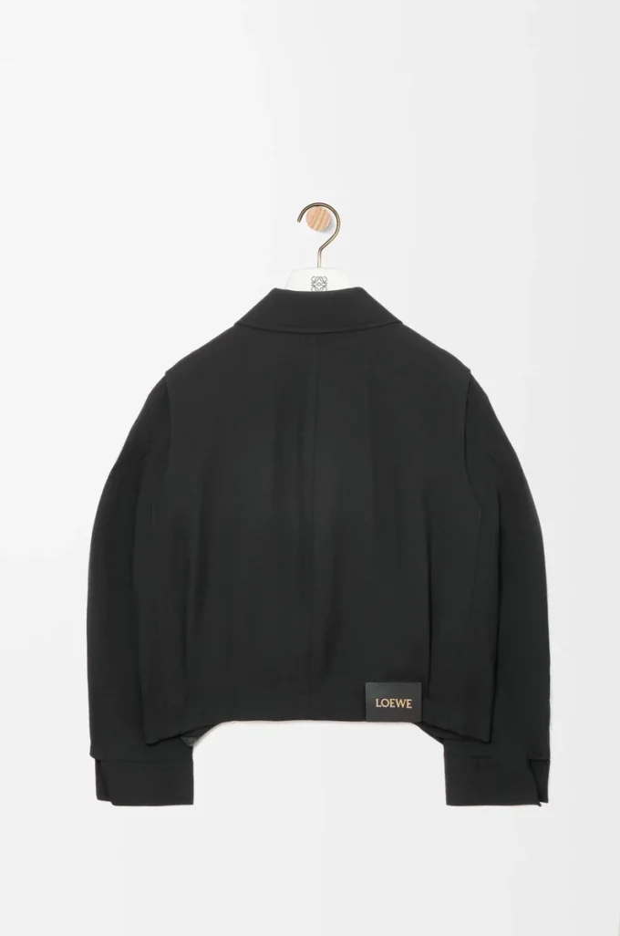 Belted jacket in wool Black Belted jacket in wool Black