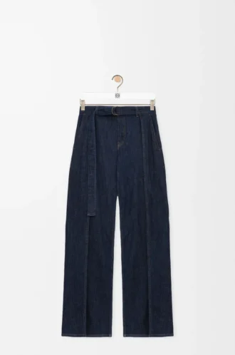 Belted jeans in denim Indigo Blue