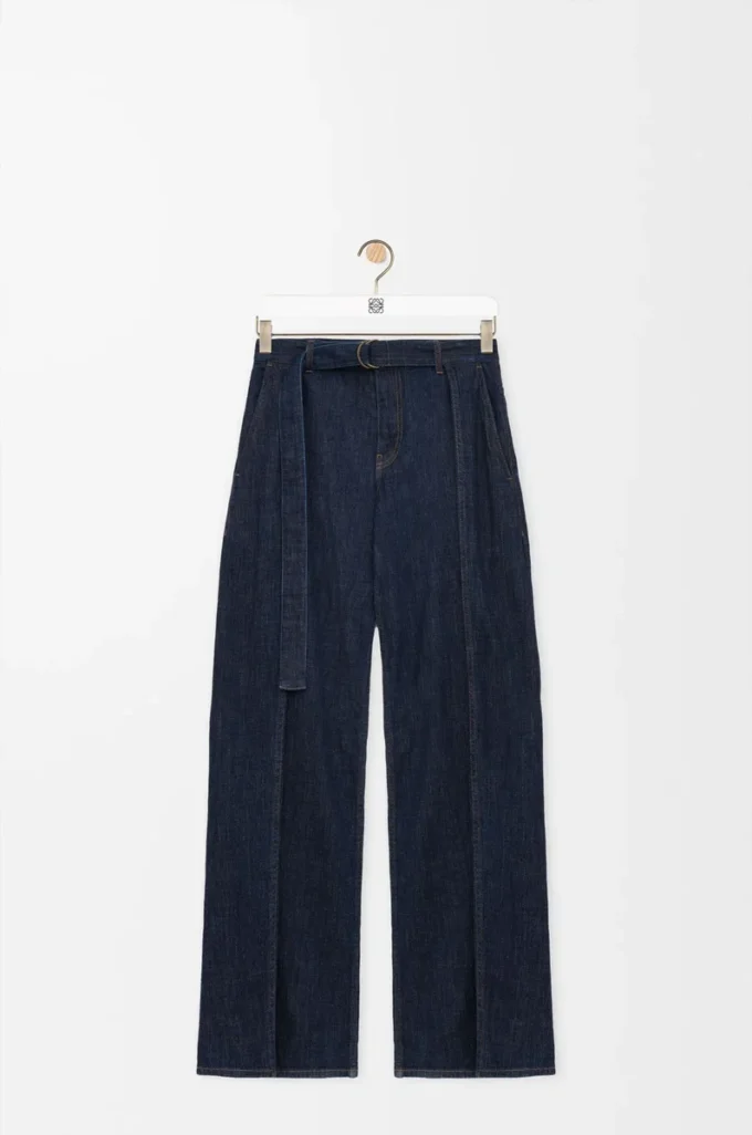 Belted jeans in denim Indigo Blue Belted jeans in denim Indigo Blue