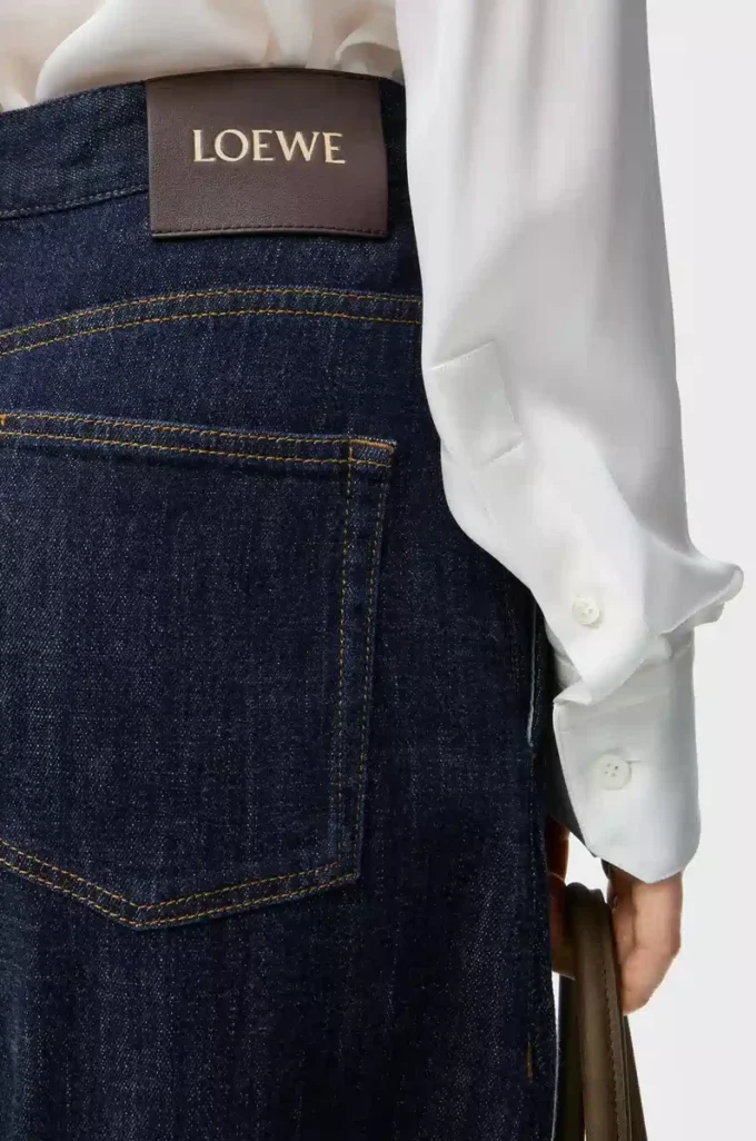 Belted jeans in denim Indigo Blue Belted jeans in denim Indigo Blue