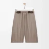 Belted shorts in wool Beige Melange Belted shorts in wool Beige Melange