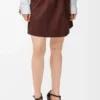 Belted skirt in cotton and silk Coffee
