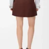 Belted skirt in cotton and silk Coffee