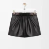 Belted skirt in nappa lambskin Black Belted skirt in nappa lambskin Black