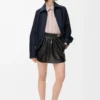 Belted skirt in nappa lambskin Black Belted skirt in nappa lambskin Black