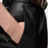 Belted skirt in nappa lambskin Black Belted skirt in nappa lambskin Black