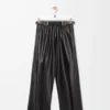 Belted trousers in nappa lambskin Black Belted trousers in nappa lambskin Black