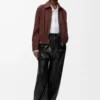 Belted trousers in nappa lambskin Black Belted trousers in nappa lambskin Black